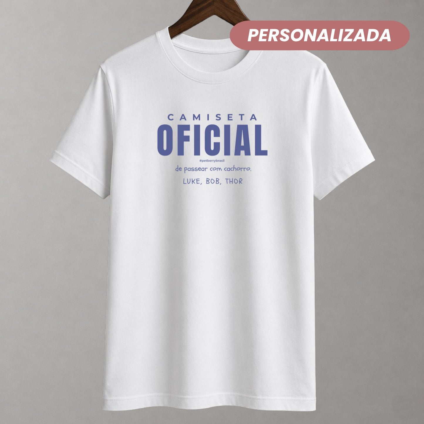 Camiseta Oficial de Passear com Cachorro - Personalizada