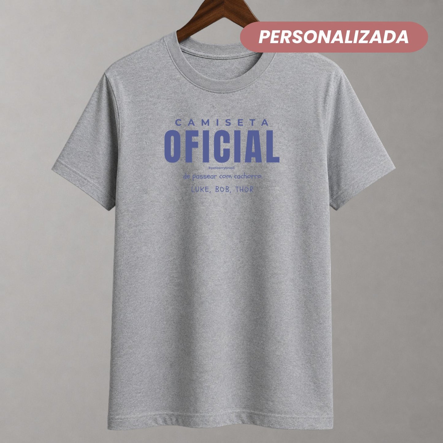 Camiseta Oficial de Passear com Cachorro - Personalizada