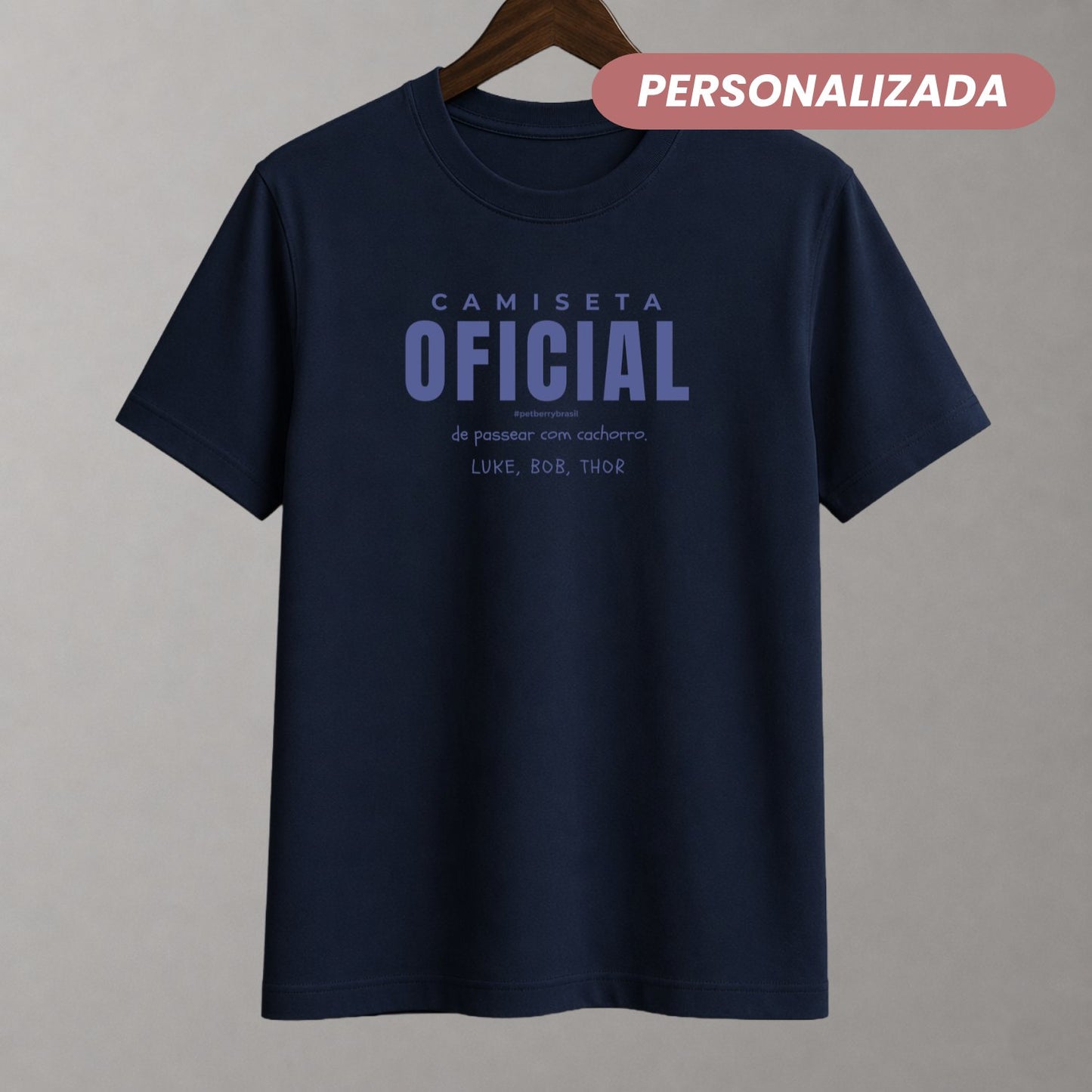 Camiseta Oficial de Passear com Cachorro - Personalizada