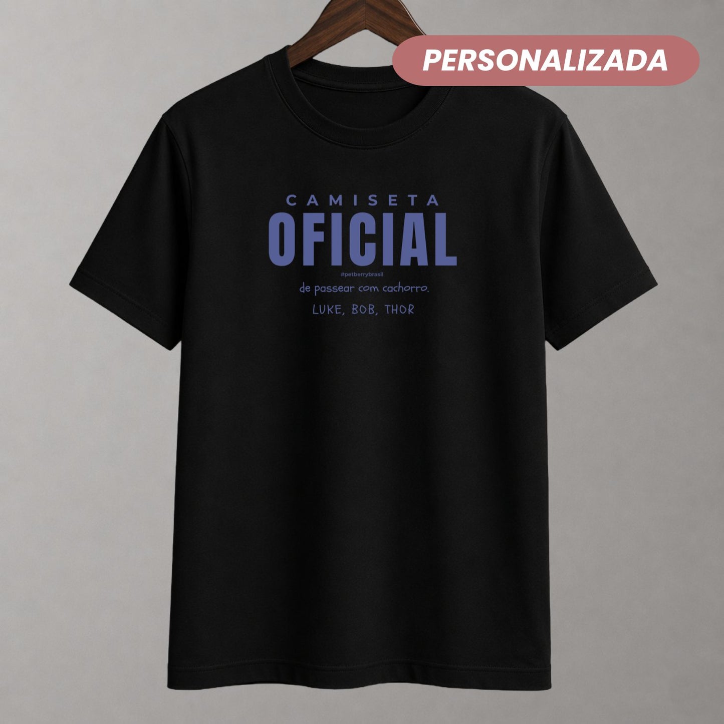 Camiseta Oficial de Passear com Cachorro - Personalizada